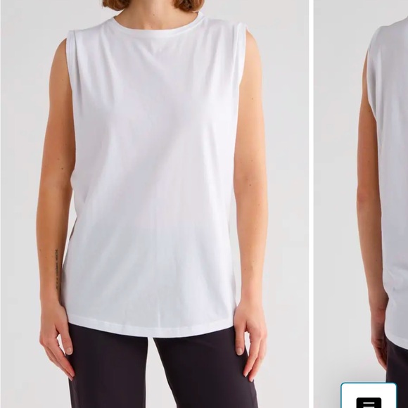 Zella White Muscle Tank Tee Small Top NWOT - Picture 1 of 9